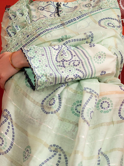 Unstitched Lawn 3-Piece Ensemble with Exquisite Digital Print