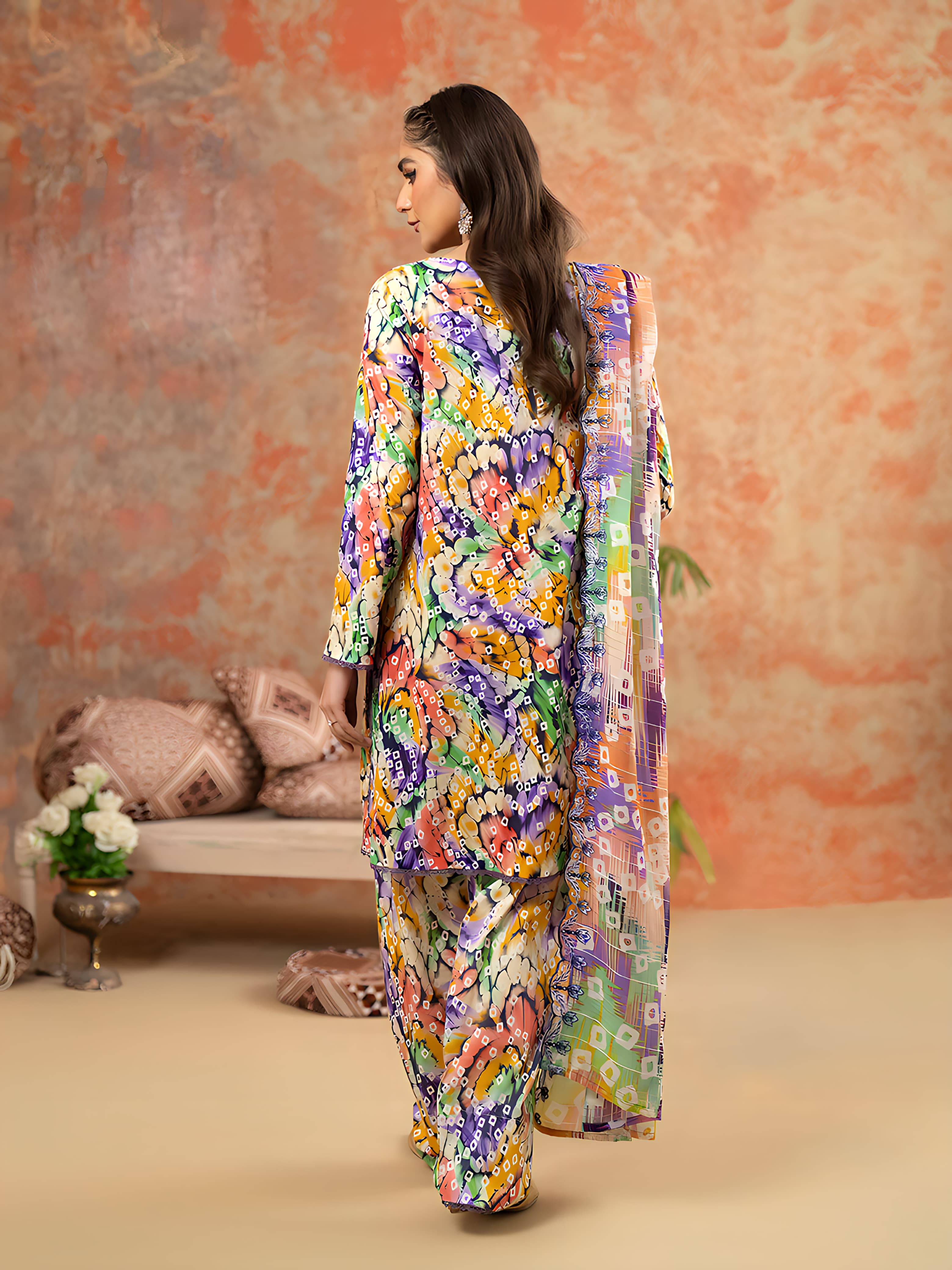 Charizma's All-Over Digital Printed Lawn: 3-Piece Unstitched Elegance