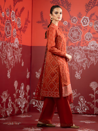 Unstitched Lawn 3-Piece Ensemble with Exquisite Digital Print