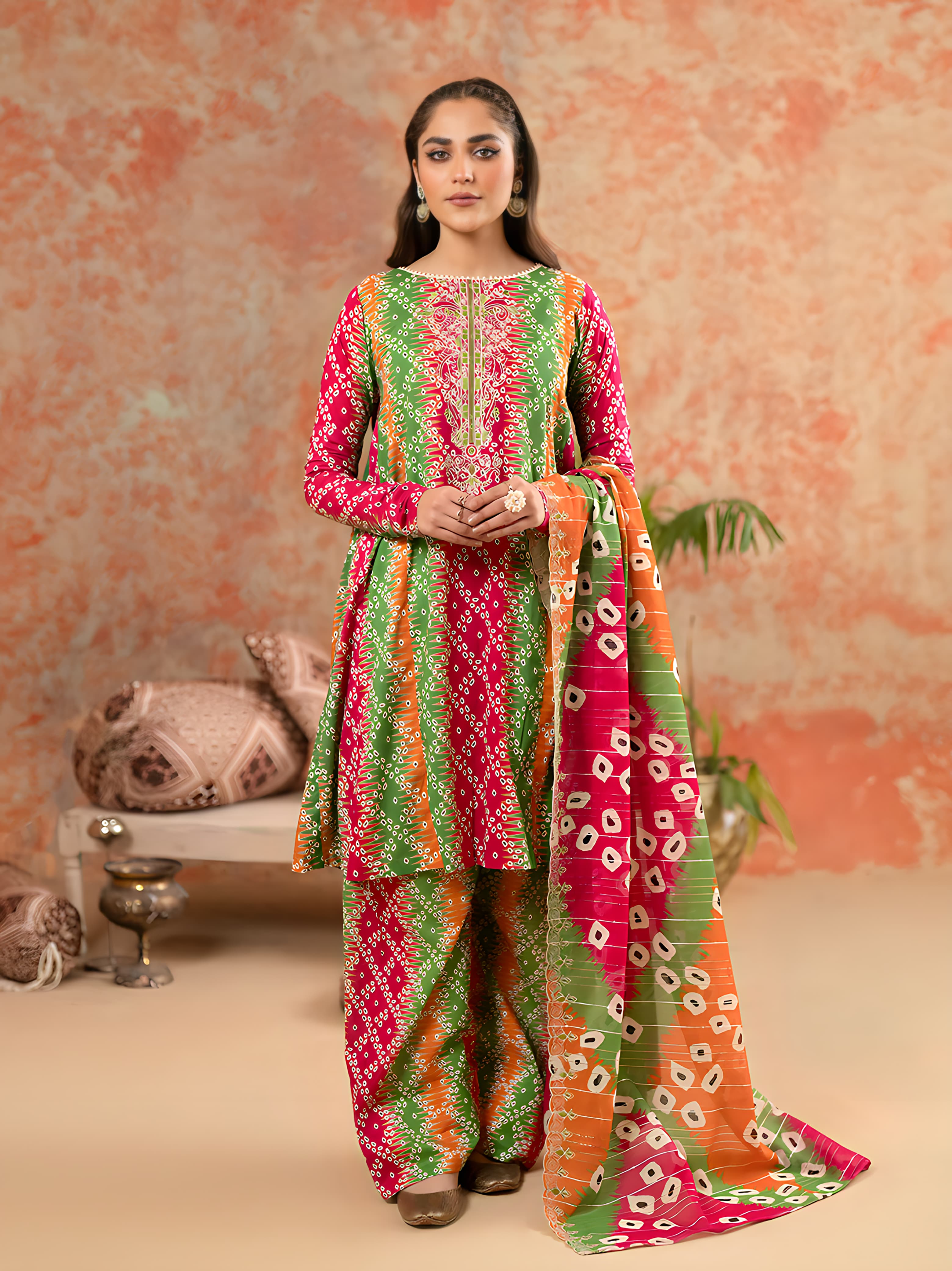 Charizma's All-Over Digital Printed Lawn: 3-Piece Unstitched Elegance