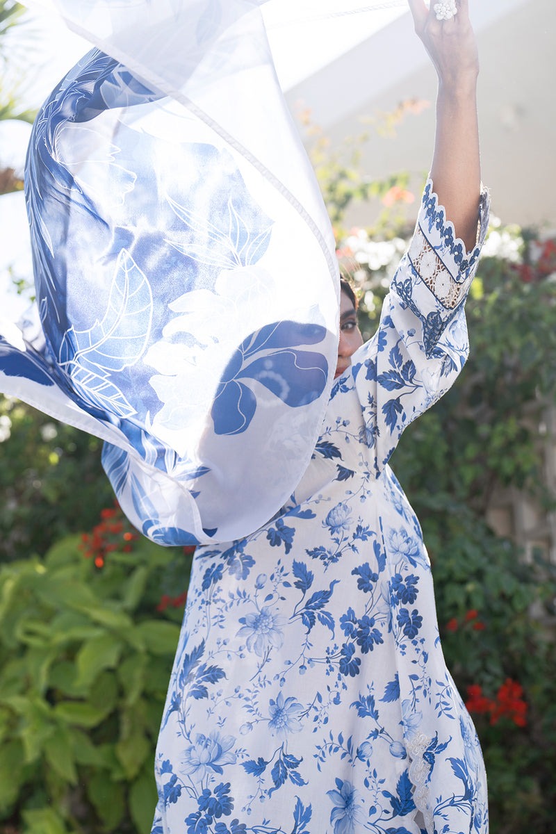 Digital Lawn 3-Piece Set – Bana Dora Prints with Voile Zari Dupatta