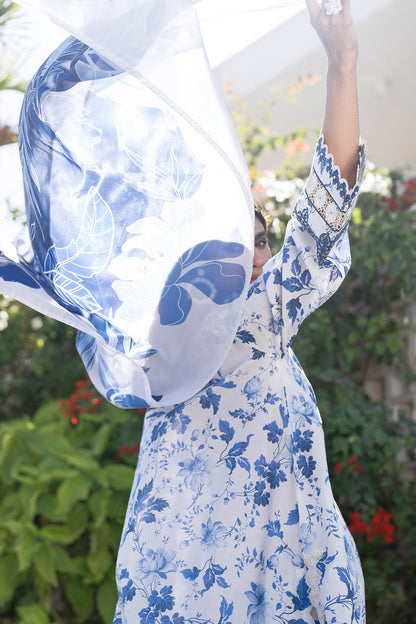 Digital Lawn 3-Piece Set – Bana Dora Prints with Voile Zari Dupatta