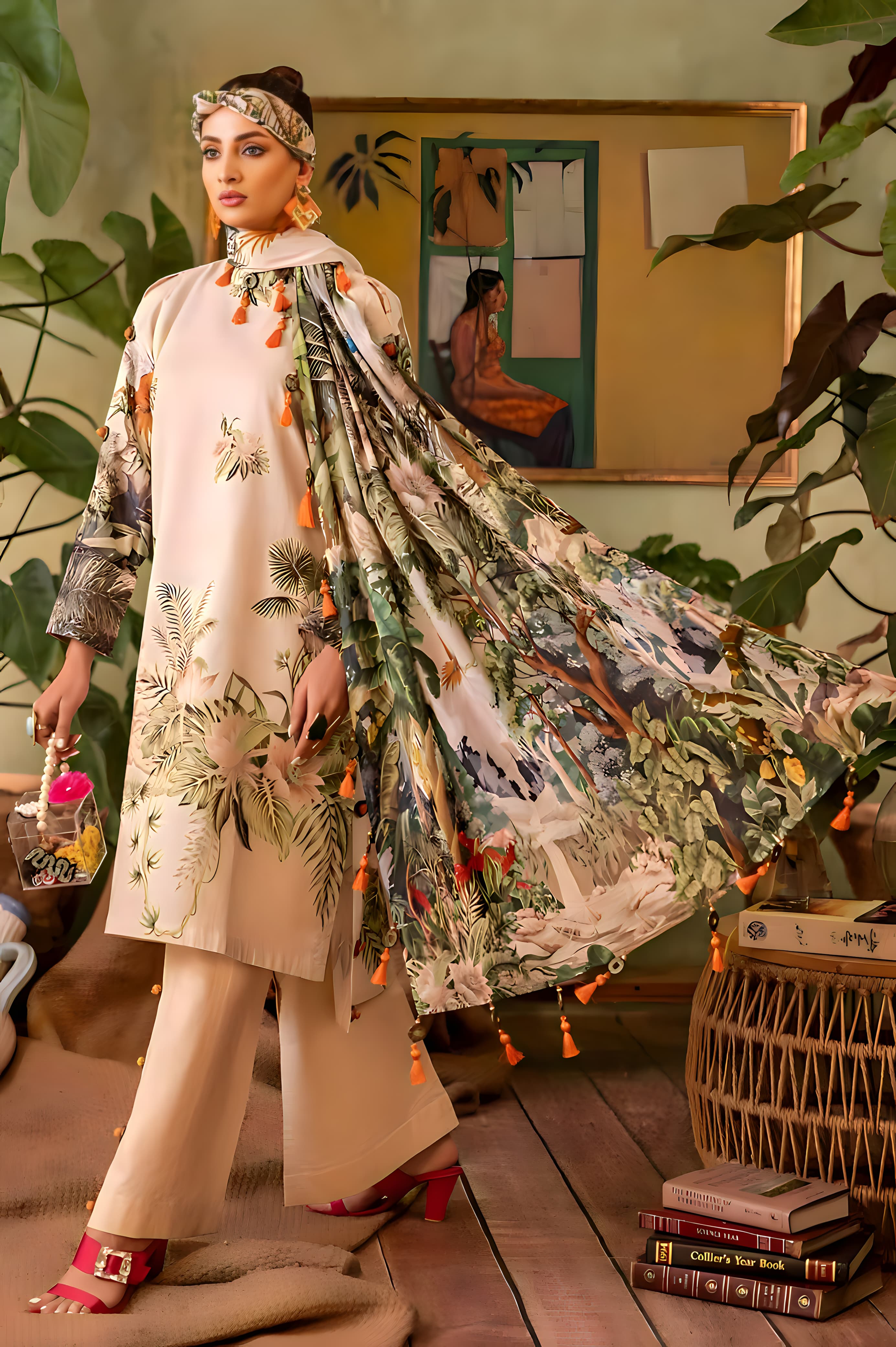 Gul Ahmed: All-Over Digital Printed Lawn 3-Piece Unstitched Ensemble - Elevate Your Style