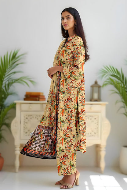 Premium Digital Printed Viscose Bana Dora 3-Piece Suit