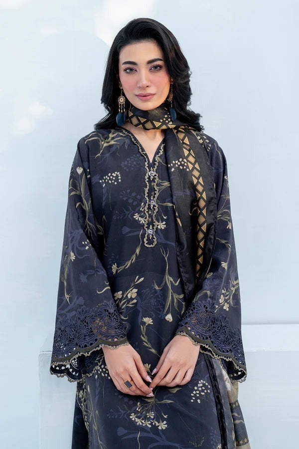 Digital Lawn 3-Piece Set – Bana Dora Prints with Voile Zari Dupatta