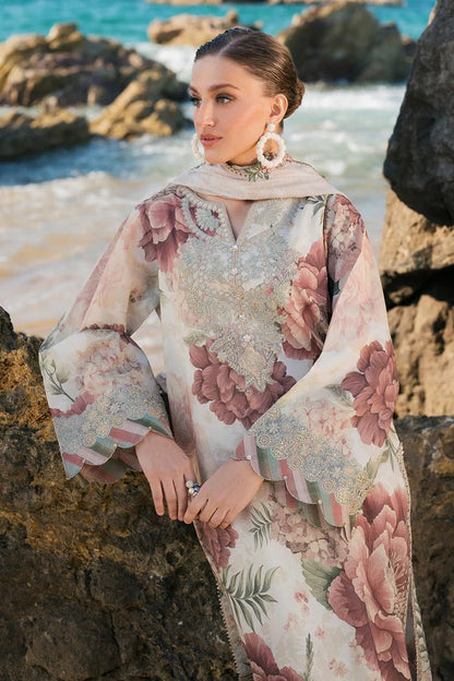 Digital Lawn 3-Piece Set – Bana Dora Prints with Voile Zari Dupatta