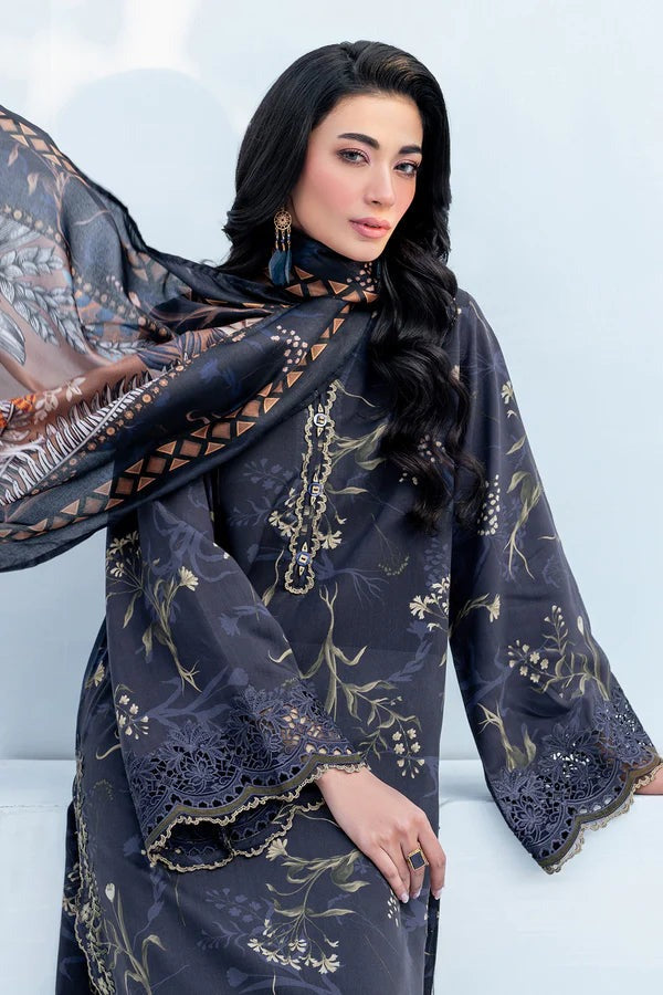 Digital Lawn 3-Piece Set – Bana Dora Prints with Voile Zari Dupatta