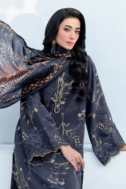 Digital Lawn 3-Piece Set – Bana Dora Prints with Voile Zari Dupatta