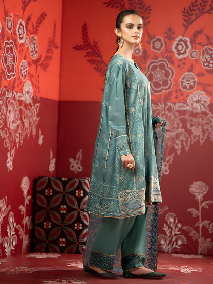 Unstitched Lawn 3-Piece Ensemble with Exquisite Digital Print