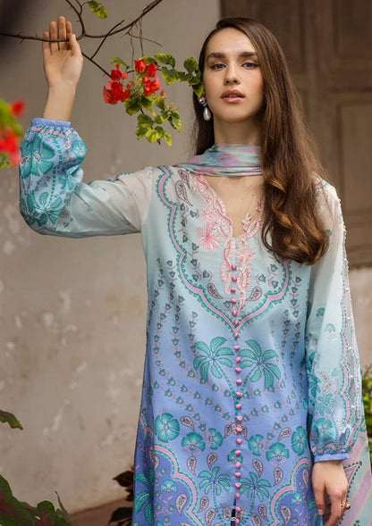 Digital Print Lawn 3-Piece Set – Bana Dora Voile Dupatta