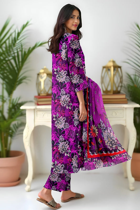 Premium Digital Printed Viscose Bana Dora 3-Piece Suit