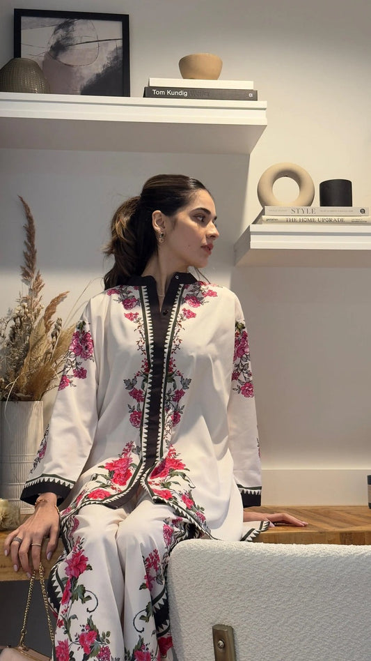 Digital Lawn 3-Piece Set – Bana Dora Prints with Voile Dupatta