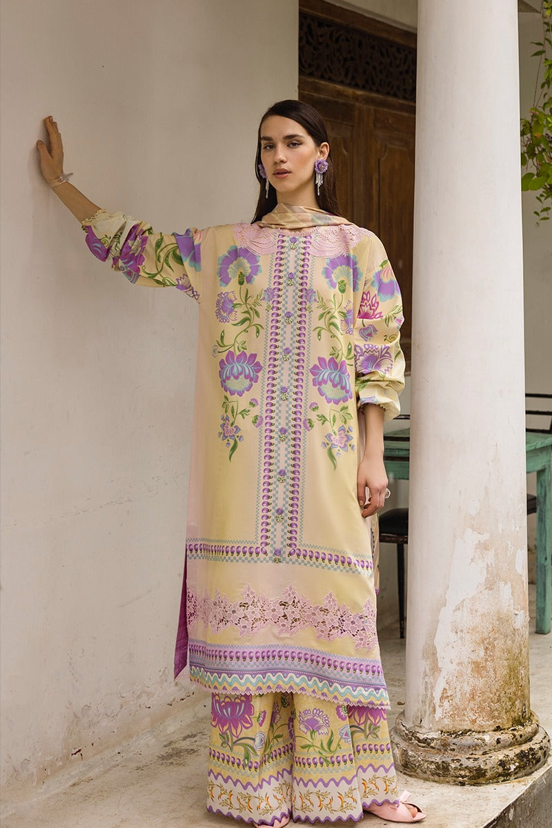 Digital Print Lawn 3-Piece Set – Bana Dora Voile Dupatta