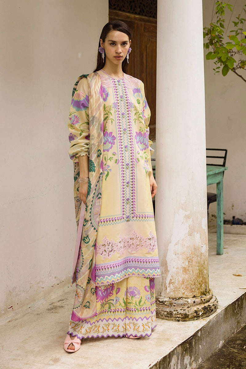 Digital Print Lawn 3-Piece Set – Bana Dora Voile Dupatta
