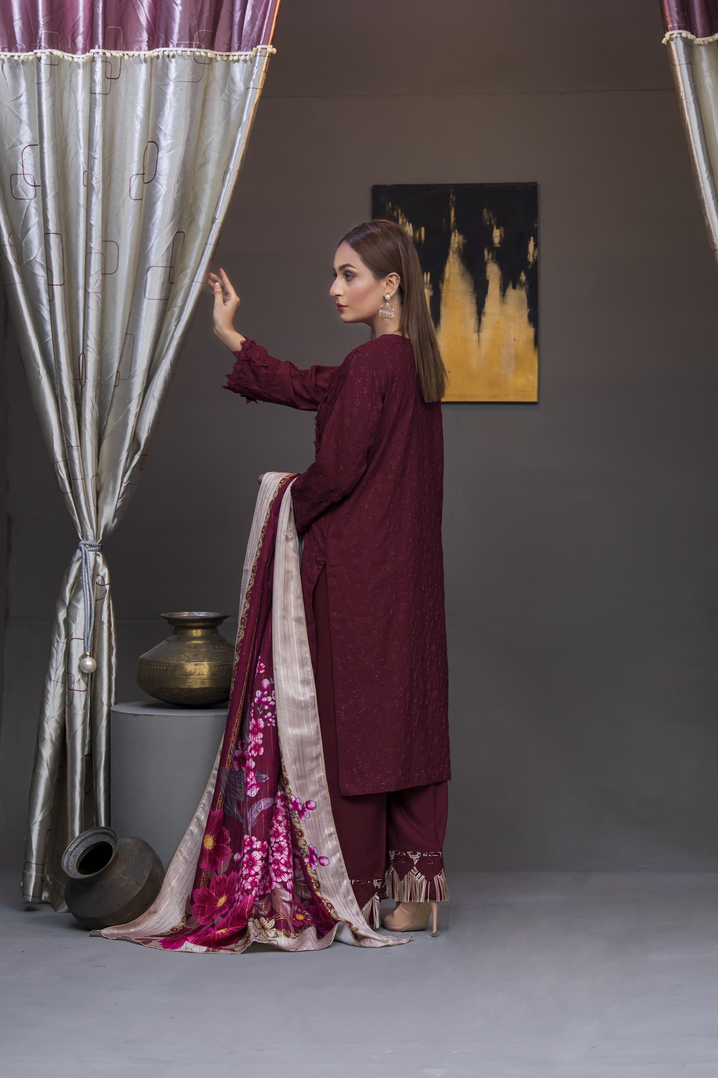 Dhanak: Stitched Sublimation 3 Piece Ensemble - Vibrant, Ready-to-Wear Fashion