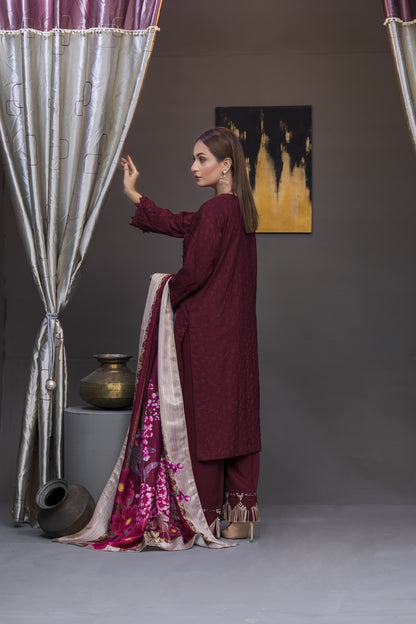 Dhanak: Stitched Sublimation 3 Piece Ensemble - Vibrant, Ready-to-Wear Fashion