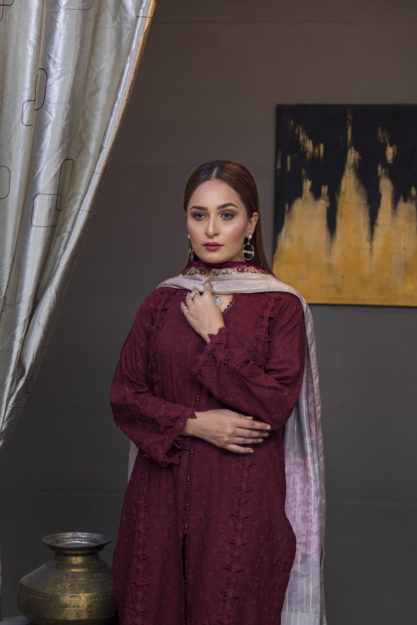 Dhanak: Stitched Sublimation 3 Piece Ensemble - Vibrant, Ready-to-Wear Fashion