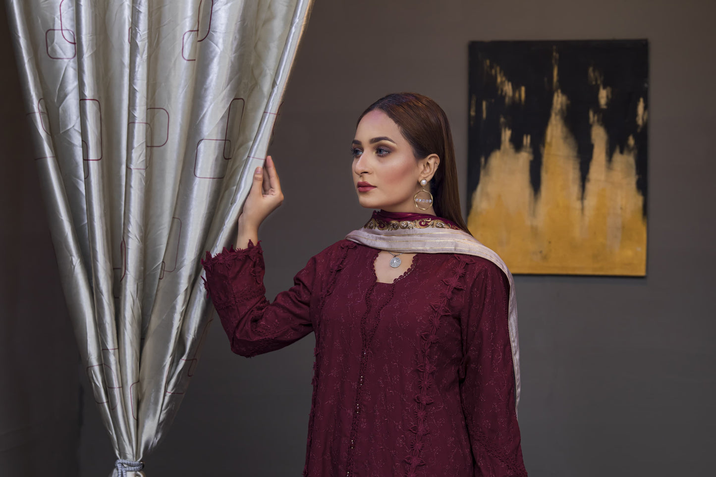 Dhanak: Stitched Sublimation 3 Piece Ensemble - Vibrant, Ready-to-Wear Fashion