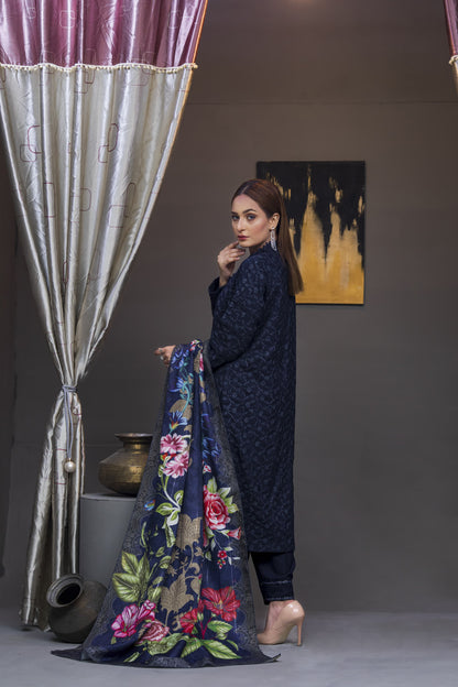 Dhanak: Stitched Sublimation 3 Piece Ensemble - Vibrant, Ready-to-Wear Fashion