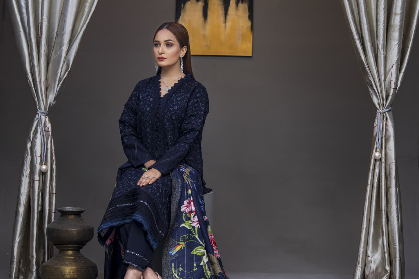 Dhanak: Stitched Sublimation 3 Piece Ensemble - Vibrant, Ready-to-Wear Fashion