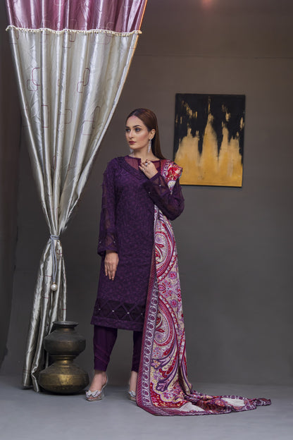 Dhanak: Stitched Sublimation 3 Piece Ensemble - Vibrant, Ready-to-Wear Fashion