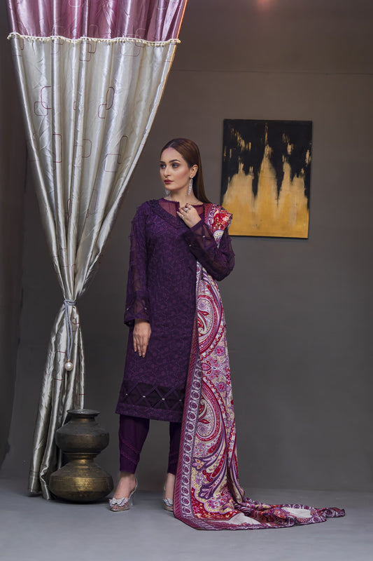 Dhanak: Stitched Sublimation 3 Piece Ensemble - Vibrant, Ready-to-Wear Fashion