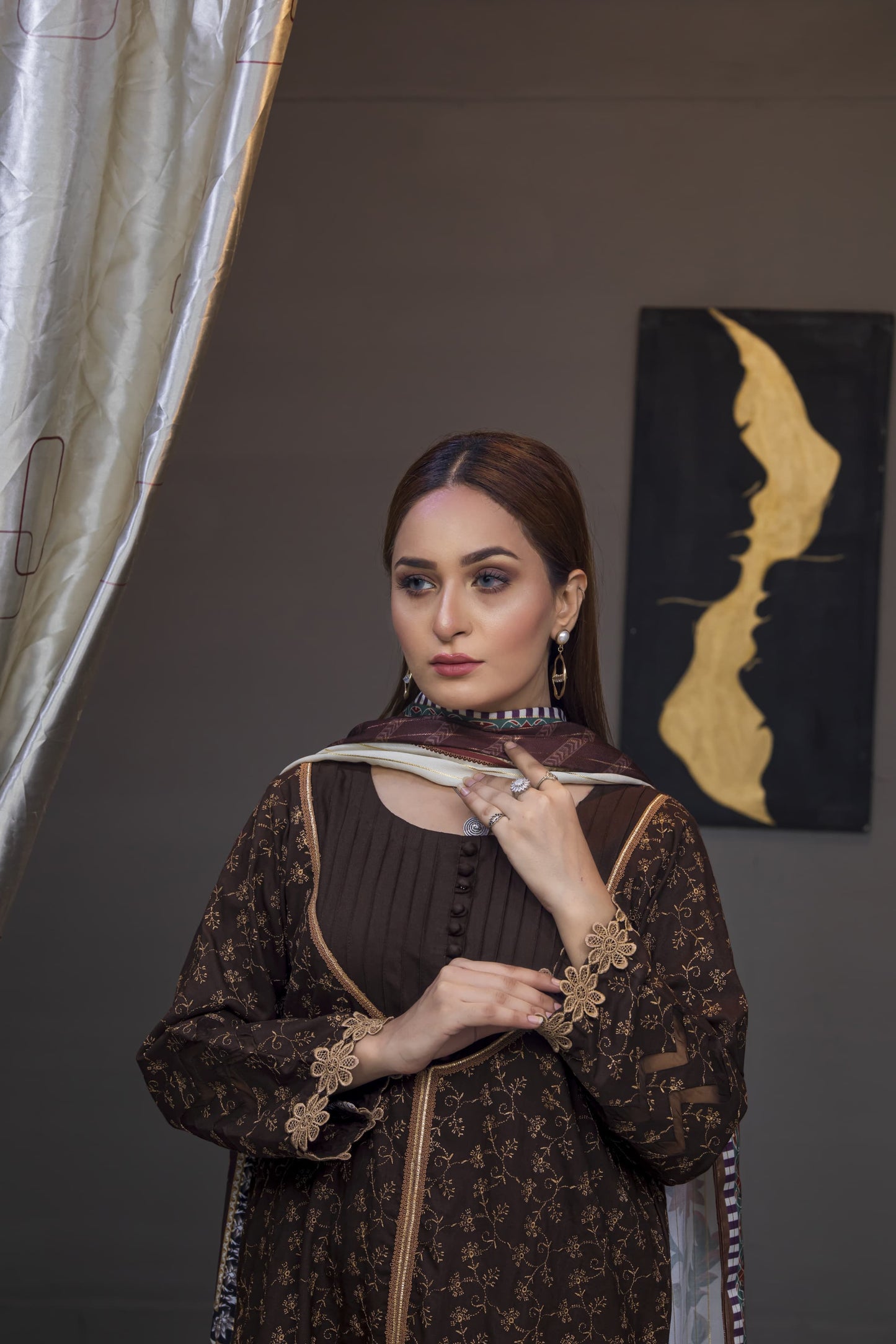 Dhanak: Stitched Sublimation 3 Piece Ensemble - Vibrant, Ready-to-Wear Fashion