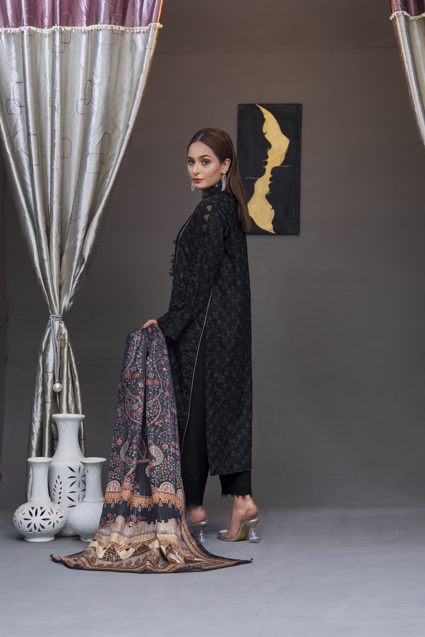 Dhanak: Stitched Sublimation 3 Piece Ensemble - Vibrant, Ready-to-Wear Fashion