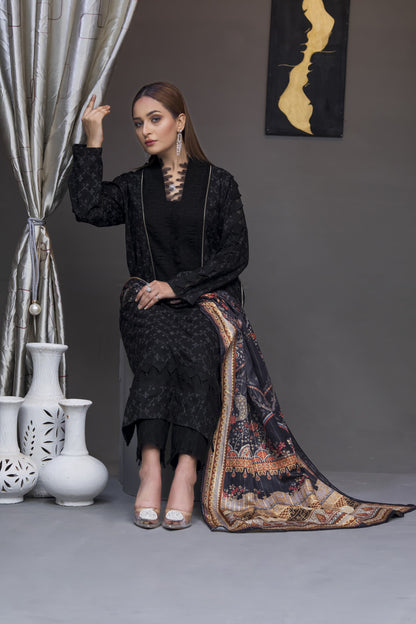 Dhanak: Stitched Sublimation 3 Piece Ensemble - Vibrant, Ready-to-Wear Fashion