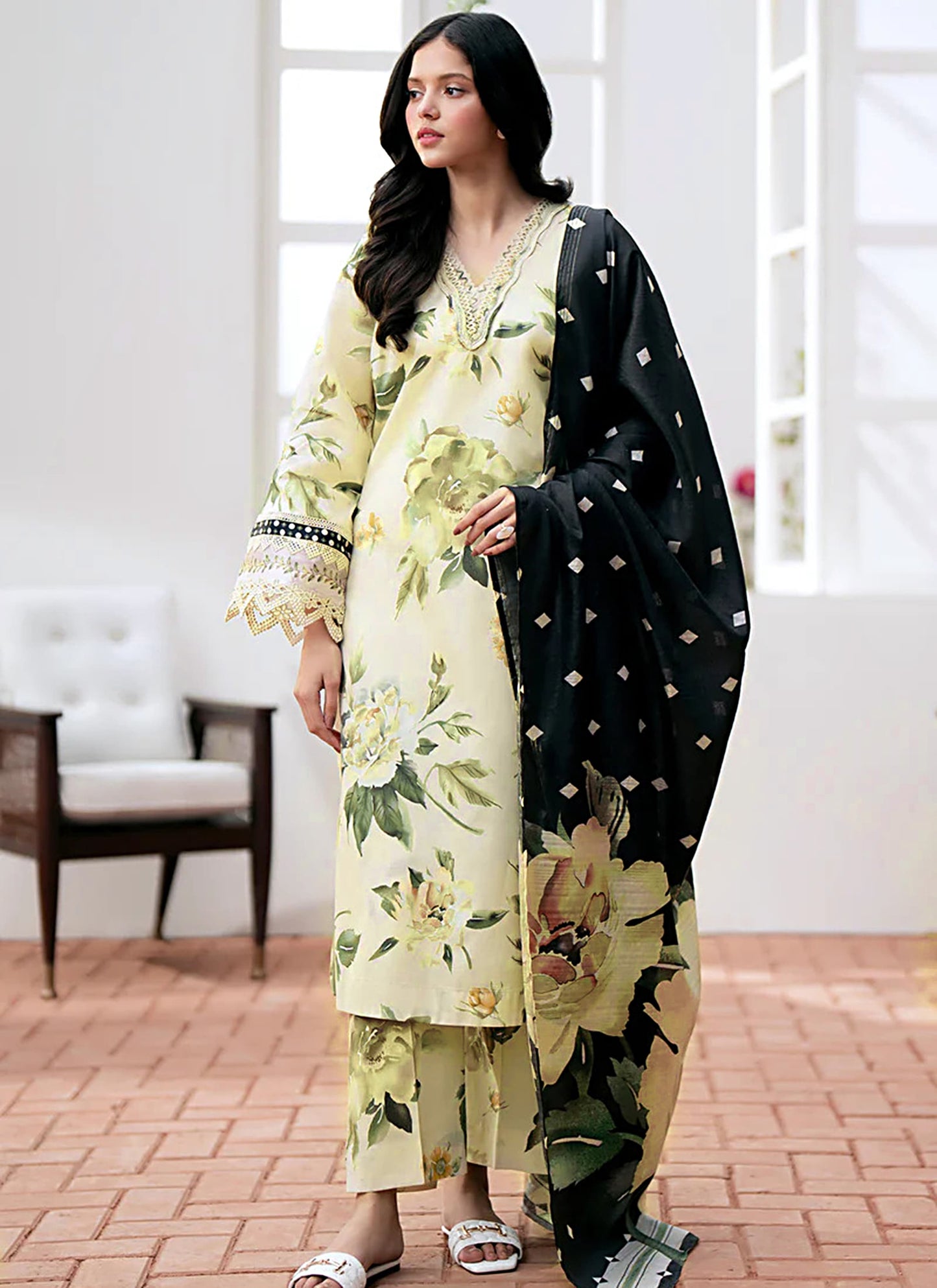 Digital Print Linen Allover 3 Piece