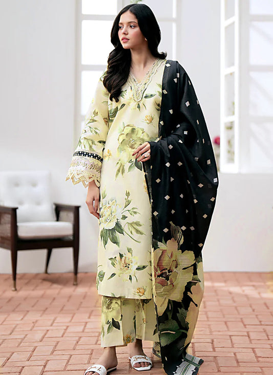 Digital Print Linen Allover 3 Piece
