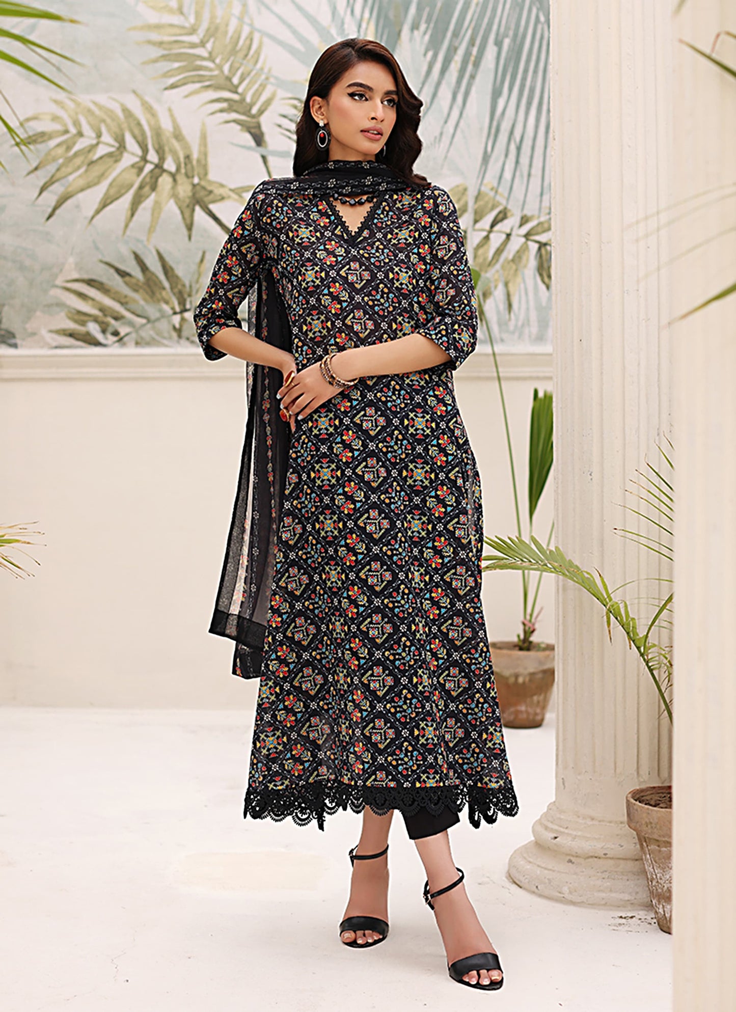 Digital Print Linen Allover 3 Piece