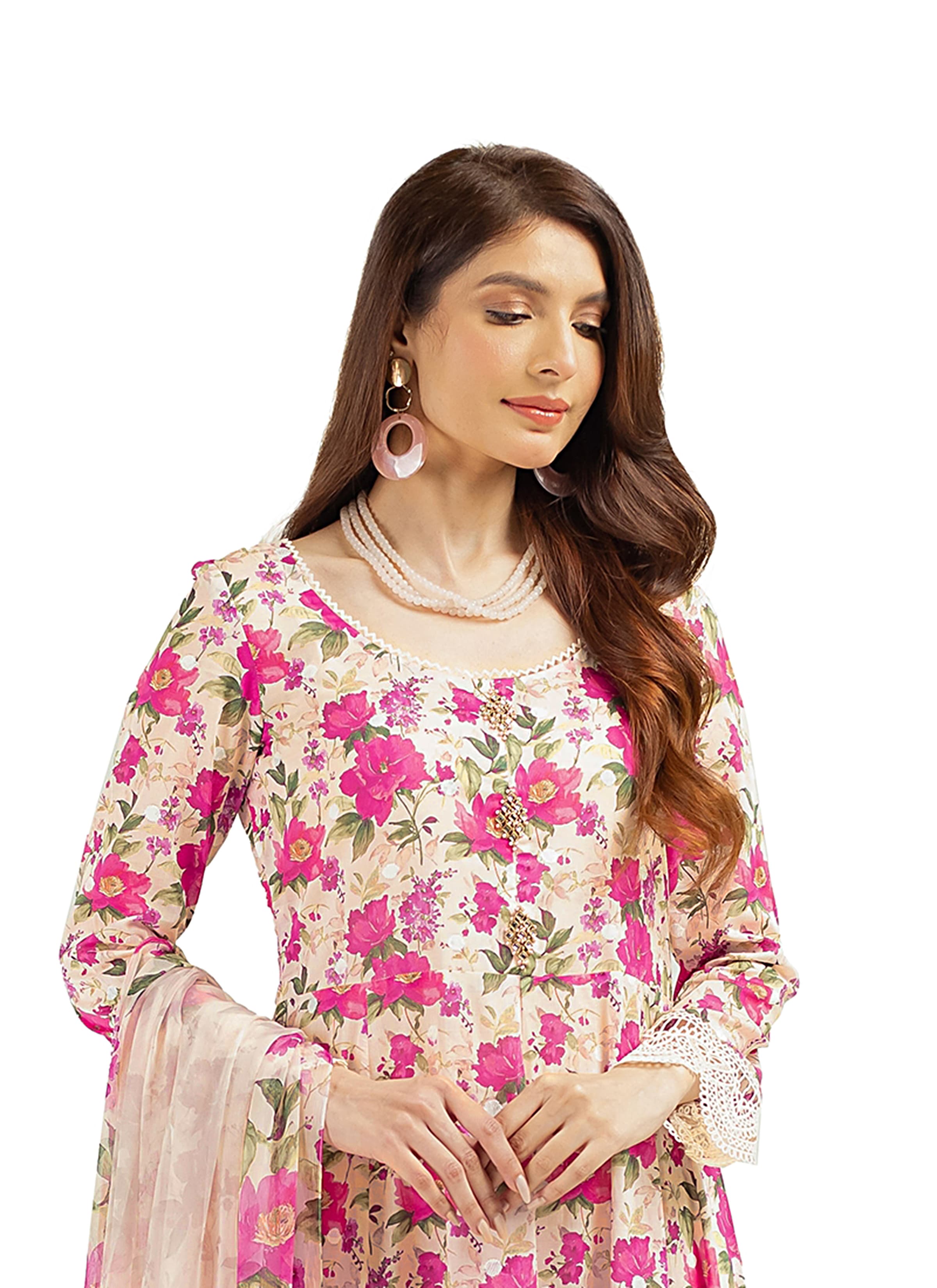 Bareeze Digital Print Linen Allover 3 Piece