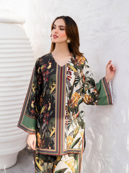 Digital Lawn 3-Piece Set – Bana Dora Prints with Voile Dupatta