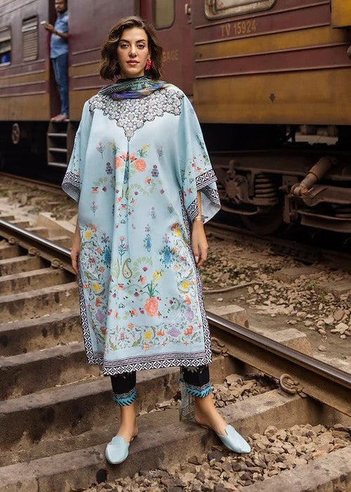 Digital Print Lawn 3-Piece Set – Bana Dora Voile Dupatta